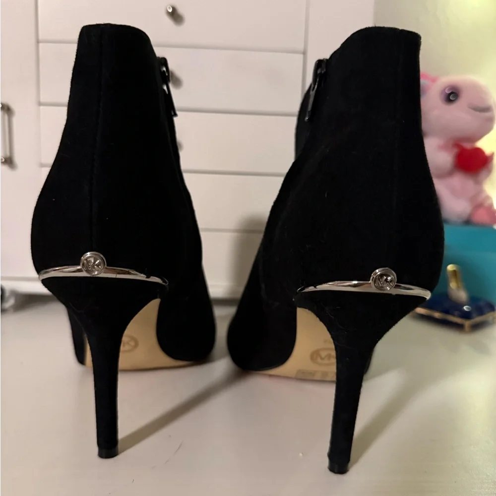 Michael Kors Black Peep-Toe Ankle Booties - Picture 3 of 3